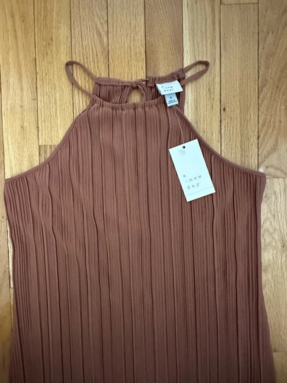 a new day Rust Pleated Halter Maxi Dress - Picture 5 of 8
